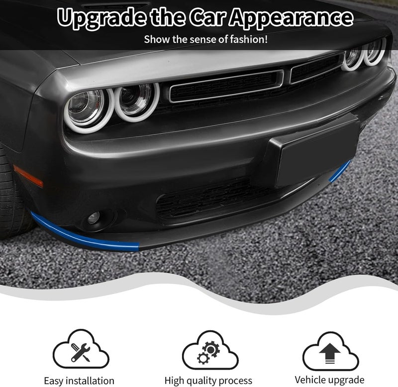 HTHE Blue Front Shovels Cover Front Deflector Spoiler Bumper Lip Body Shovels Bumper Compatible with 2015+ Dodge Challenger SXT Exterior Accessories - Image 2